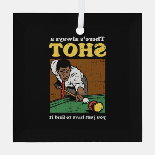 Billiard Snooker Retro Glas Ornament (Achterkant)