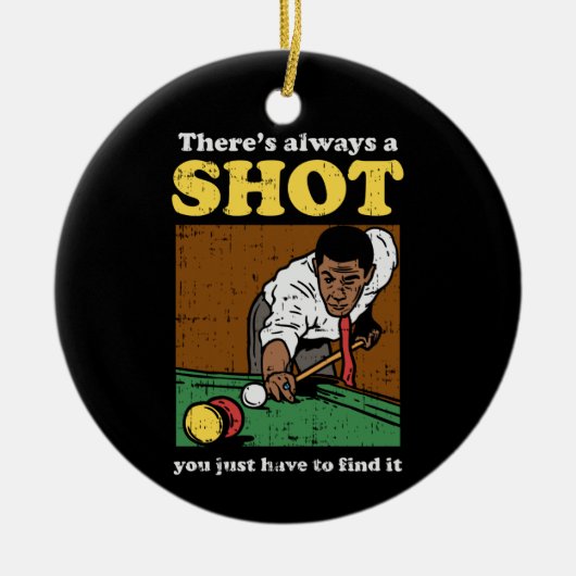 Billiard Snooker Retro Keramisch Ornament (Voorkant)