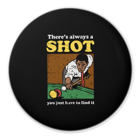 Billiard Snooker Retro Keramische Knop (Voorkant)