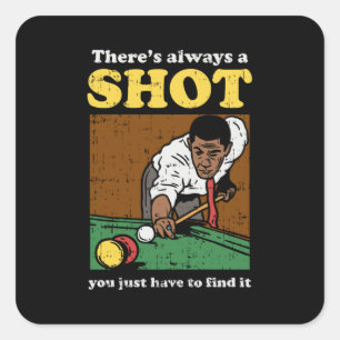 Billiard Snooker Retro Vierkante Sticker