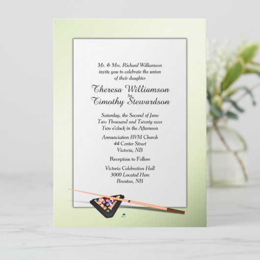 Billiard Theme Weddenschap Kaart (Staand voorkant)