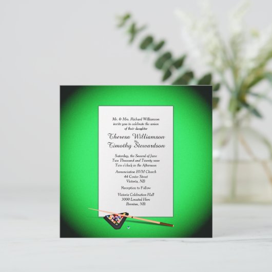Billiard Theme Weddenschap Kaart (Staand voorkant)