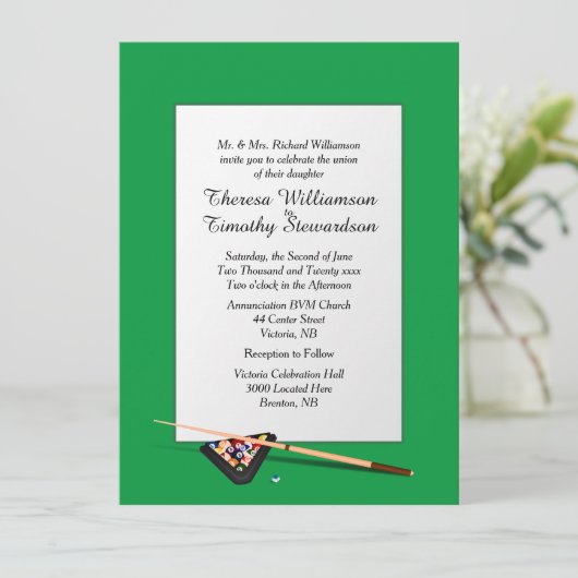 Billiard Theme Weddenschap Kaart (Staand voorkant)