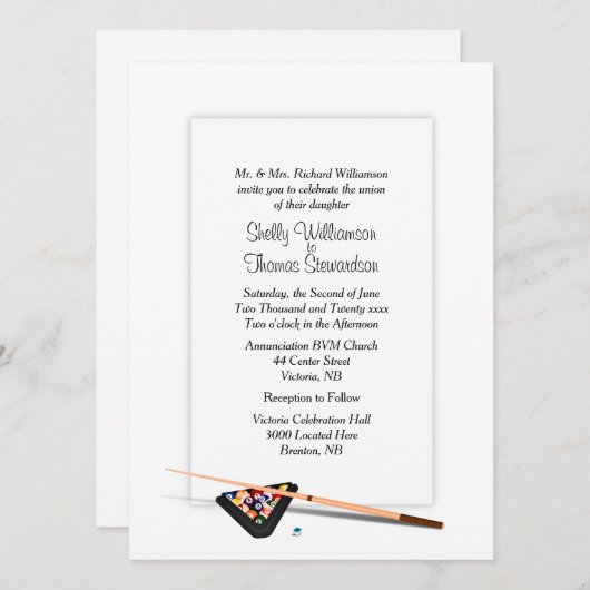 Billiard Theme Weddenschap Kaart (Voorkant / Achterkant)