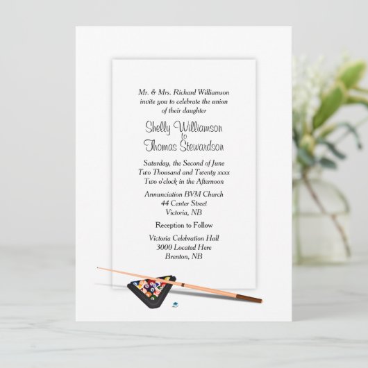 Billiard Theme Weddenschap Kaart (Staand voorkant)