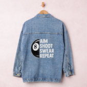 Billiard Tournament 8 Ball Pool Aim Shoot Swear Denim Jacket (Hangar)