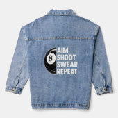 Billiard Tournament 8 Ball Pool Aim Shoot Swear Denim Jacket (Achterkant)