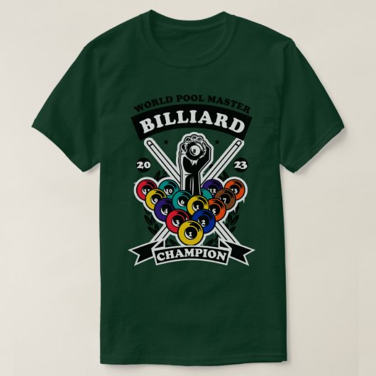 Billiard World Champion 2023 Billiard Fans S T-shirt (Design voorkant)