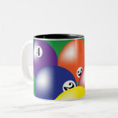Billiardachtergrond Tweekleurige Koffiemok (Voorkant links)