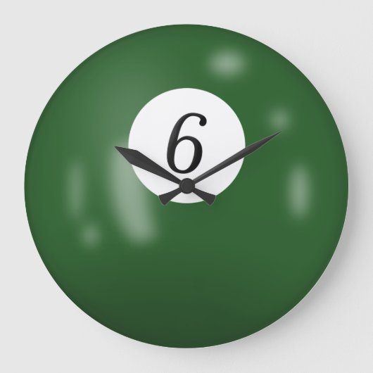 Billiardbaalnummer 6 grote klok (Voorkant)