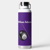 Billiardbal en Keu Personaliseer Waterfles (Achterkant)
