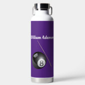 Billiardbal en Keu Personaliseer Waterfles (Voorkant)