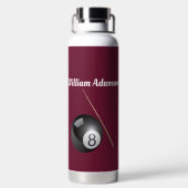 Billiardbal en keu personaliseren waterfles (Achterkant)