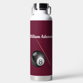 Billiardbal en keu personaliseren waterfles (Voorkant)