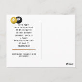 Billiardballen 18e verjaardagsfeestje ansichtkaart briefkaart (Achterkant)