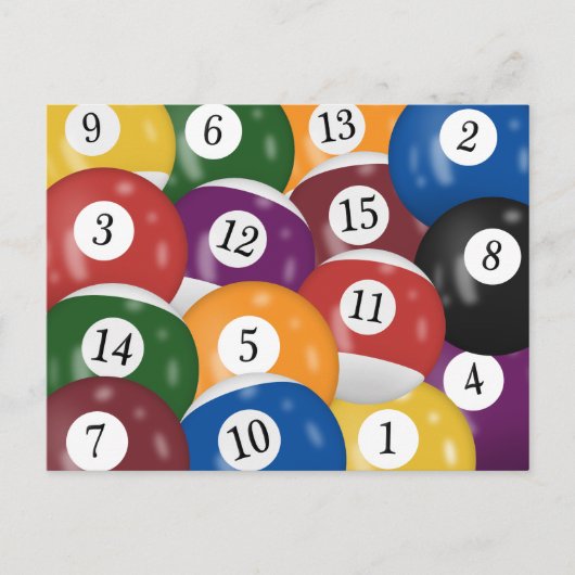 Billiardballen 70e verjaardagsfeest Postkaart (Voorkant)