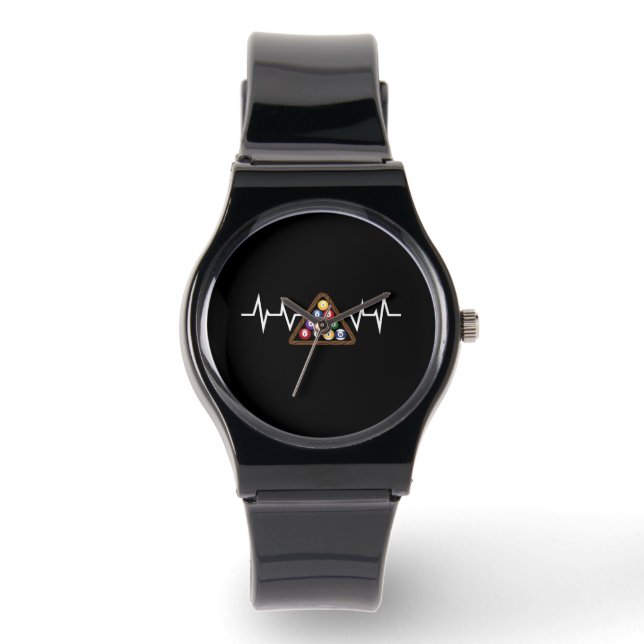 Billiardbalrek Hartslag Horloge (Voorkant)