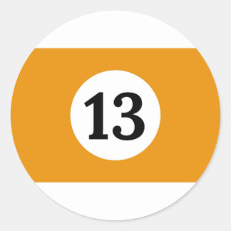 Billiardband Oranje Ball 13 Ronde Sticker