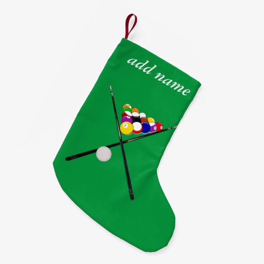 Billiardboxen en poolkussen kleine kerstsok (Voorkant (Hangend))