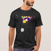 Billiardboxen en poolkussen t-shirt (Voorkant)