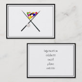Billiardboxen en poolkussen visitekaartje (Voorkant / Achterkant)