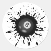 Billiardexplosie Ronde Sticker (Voorkant)