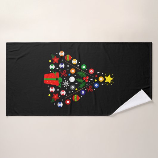 Billiardkerstboom Badhanddoek (Badhanddoek)