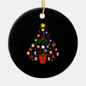 Billiardkerstboom Keramisch Ornament (Voorkant)