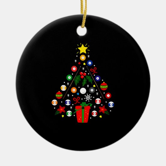 Billiardkerstboom Keramisch Ornament (Voorkant)
