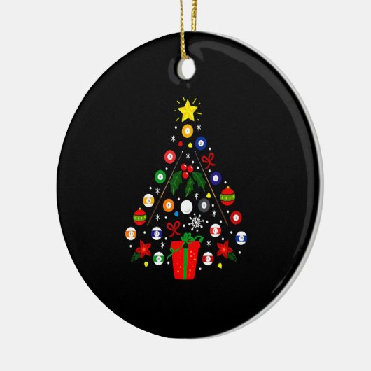 Billiardkerstboom Keramisch Ornament (Links)