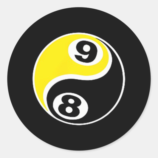 Billiardpool 8 Koel 9 Kogelschedel Ronde Sticker (Voorkant)