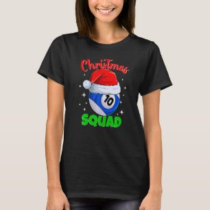 Billiards 10-Ball kerstvierkant Pool Balls Billi T-shirt