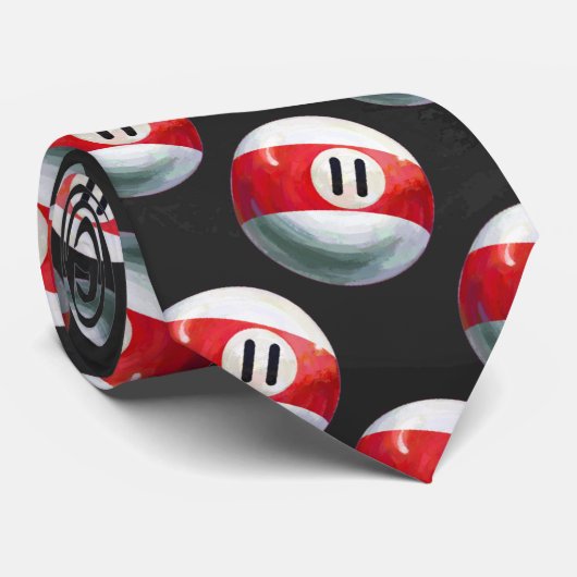 Billiards 11-balpatroon stropdas (Opgerold)