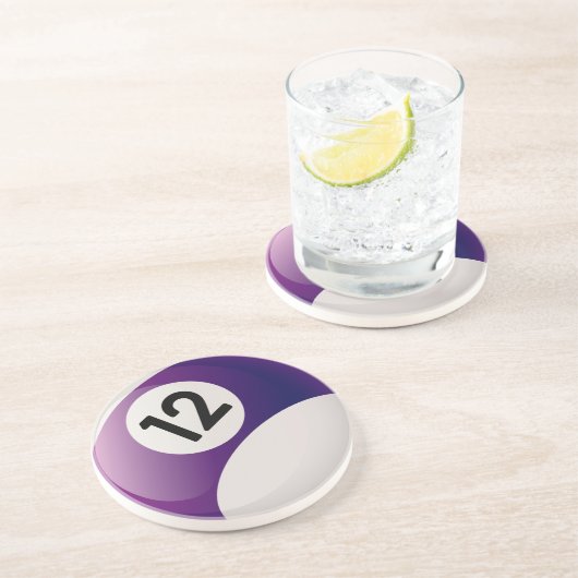 Billiards 12-bits zandsteen onderzetter (Zijkant)