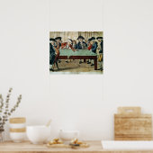 Billiards, 18e eeuw etching door R. Sayer Poster (Keuken)