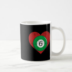 Billiards 6-Ball Heart Love for the Sport Billiard Koffiemok