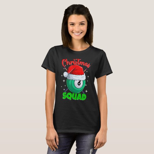 Billiards 6 Ball-kerstviadpool Billia T-shirt (Voorkant volledig)