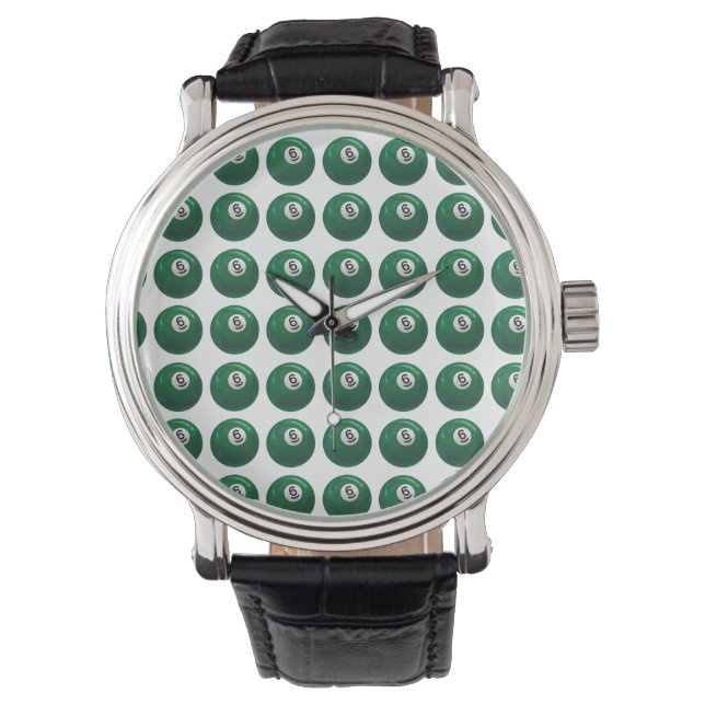 Billiards 6 Ball Patroon Horloge (Voorkant)