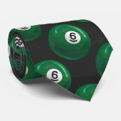Billiards 6 Ball Patroon Stropdas (Opgerold)