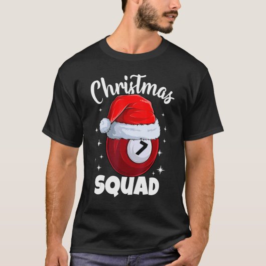 Billiards 7 Ball-kerstviadpool Billia T-shirt (Voorkant)