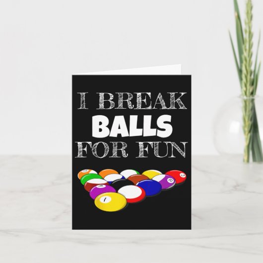Billiards 8 Ball Pool Player Sarcasm Novelty Humor Kaart (Voorkant)