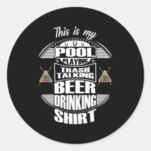 Billiards 8 Ball Pool Player Sarcasm Novelty Humor Ronde Sticker