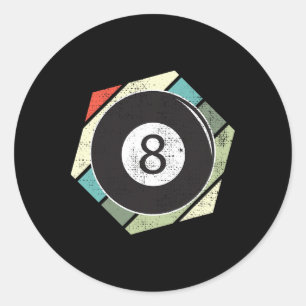 Billiards 8 Ball Retro Love of the Sport Billiard Ronde Sticker