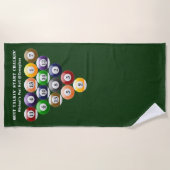 Billiards 8-bits rack met 8-bits ballen game-beeld strandlaken (Voorkant)