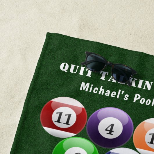 Billiards 8-bits rack met 8-bits ballen game-beeld strandlaken (In situ)