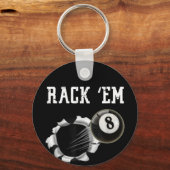 Billiards 8-inch rack Em Sleutelhanger (Voorkant)