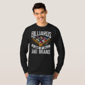 Billiards A Game Of Balls And Brains Backprint Poo T-shirt (Voorkant volledig)