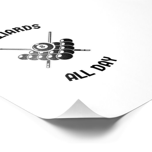 Billiards all day foto afdruk (Hoek)