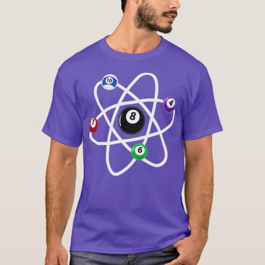 Billiards Atom Science 8Ball Pool Lovers T-shirt (Voorkant)