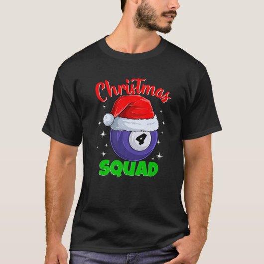 Billiards Ball 4-kerstviadpool Balls Billia T-shirt (Voorkant)